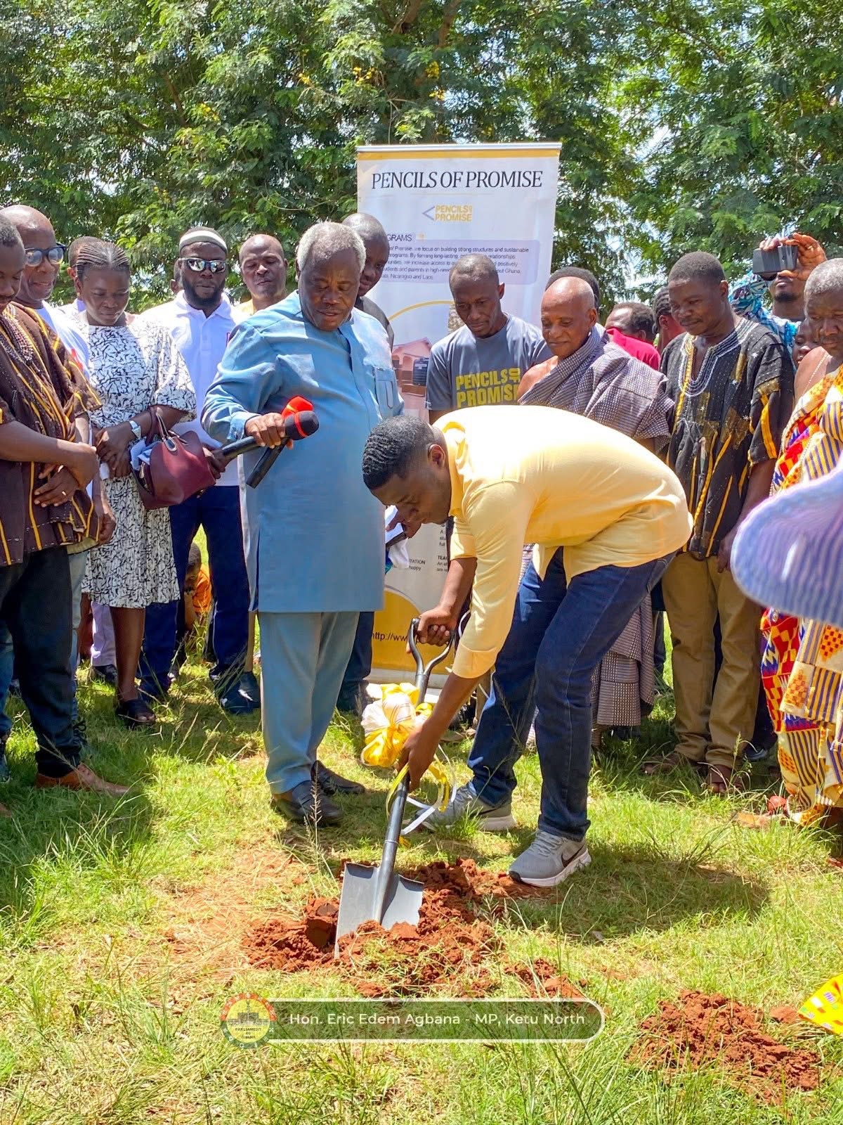 Hon. Edem Agbana partners Pencils of Promise to break ground for a modern 4-unit KG block