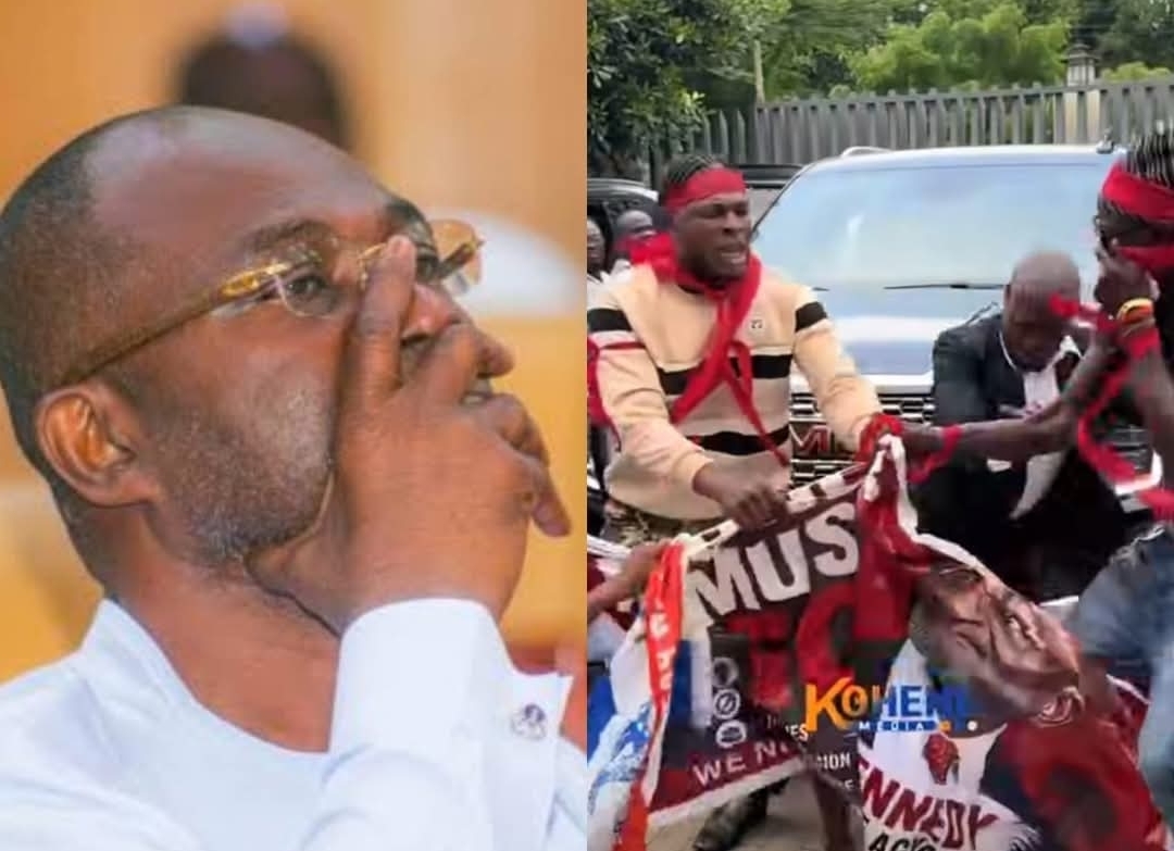 NPP Supporters Erupts in “Ken Must Go” Chants Outside Alisa Hotel After NEC Meeting