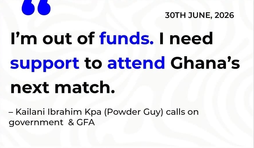 Powder Guy Pleads for Support: Ghanaian Super Fan Out of Funds to Attend Black Stars’ Next Match