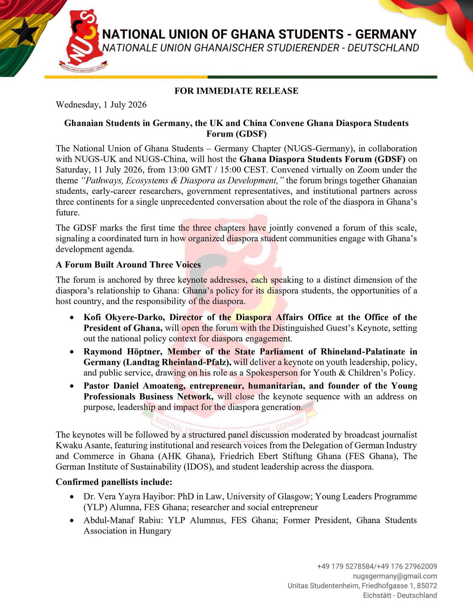Ghanaian Diaspora Students Convene Landmark Forum to Champion National Development