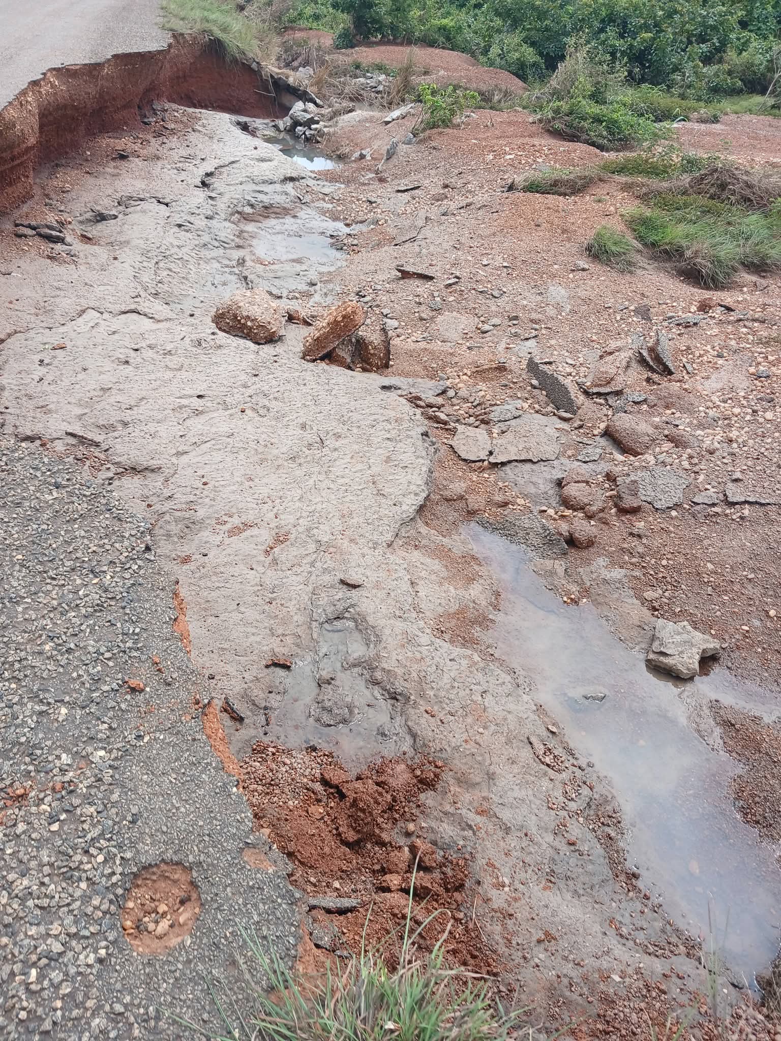 PICTURES-Disaster on the Road: Tadzewu-Ave Xevi Road Washed Away by Heavy Rains