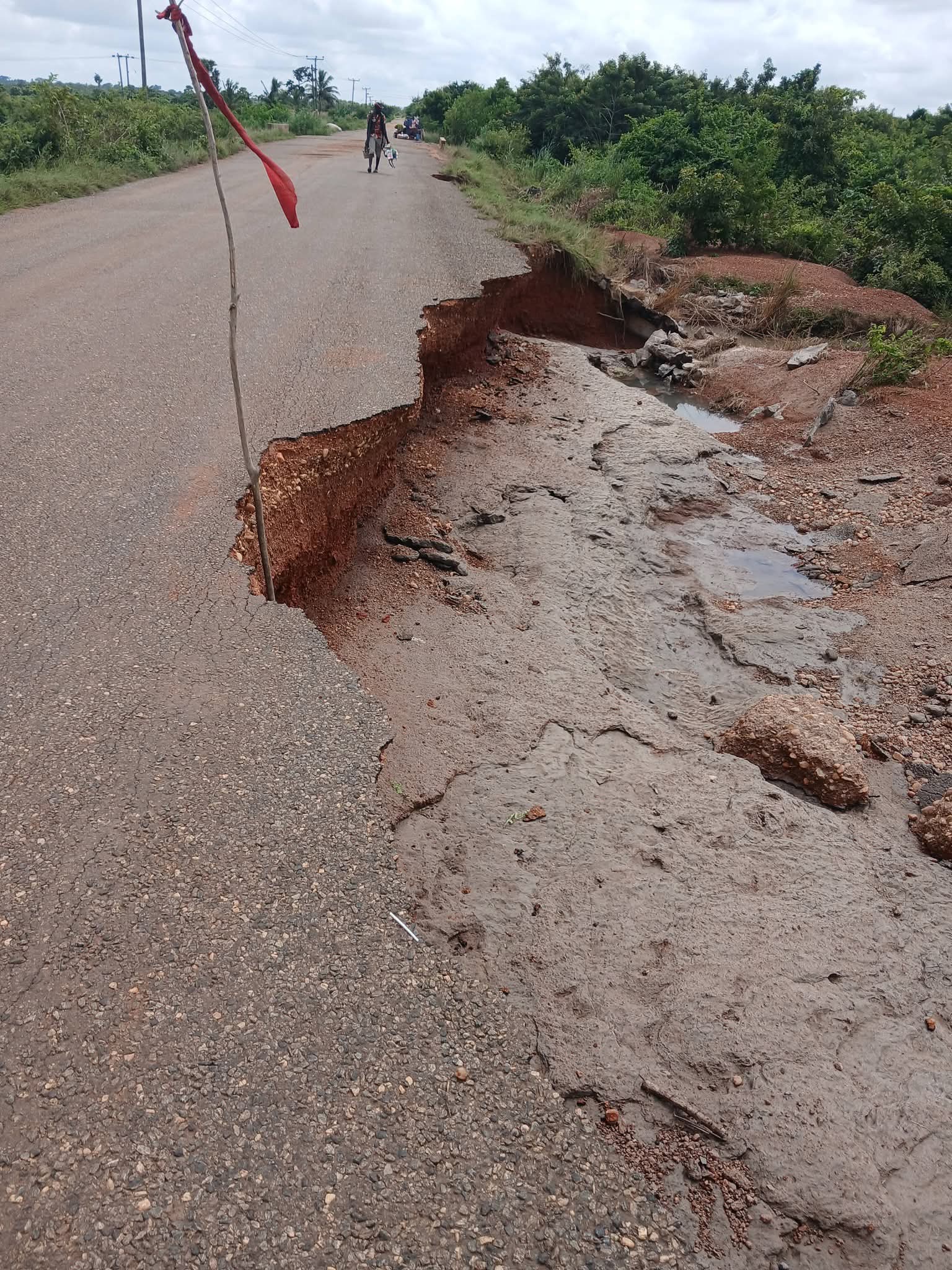 PICTURES-Disaster on the Road: Tadzewu-Ave Xevi Road Washed Away by Heavy Rains