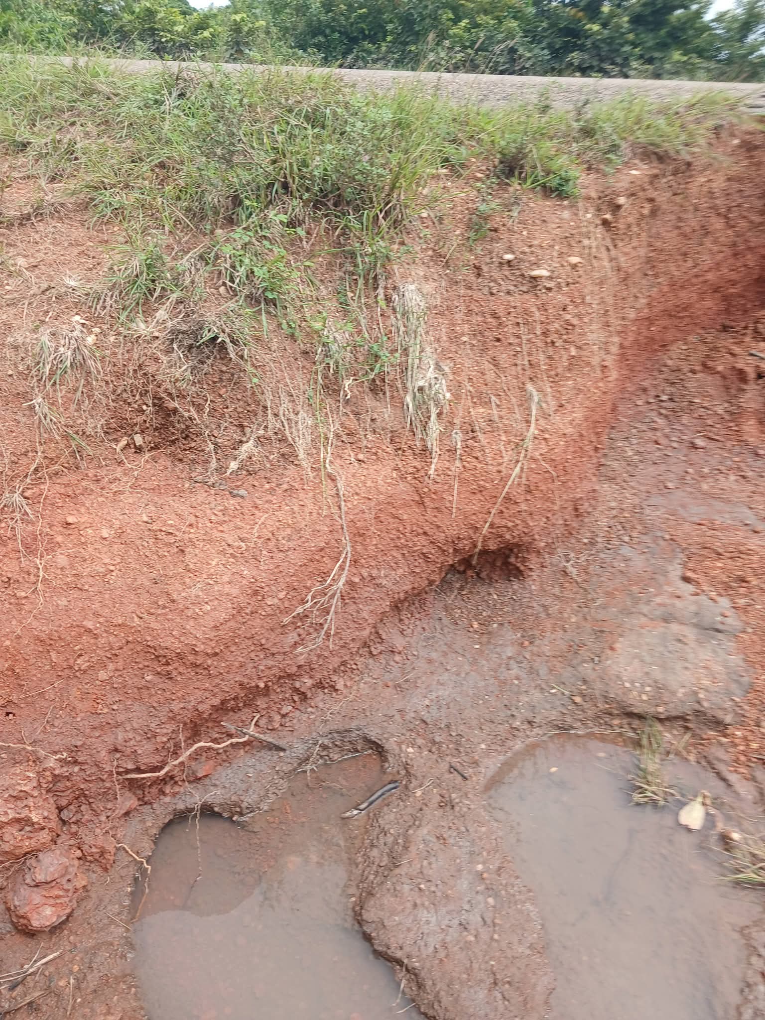 PICTURES-Disaster on the Road: Tadzewu-Ave Xevi Road Washed Away by Heavy Rains
