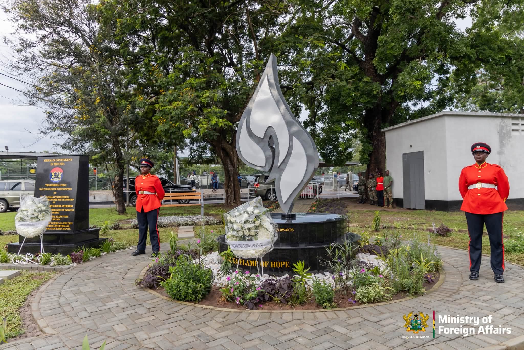 Hon. Samuel Okudzeto Ablakwa Joins Rwanda in Unveiling Monuments for Ghanaian Peacekeepers at Burma Camp