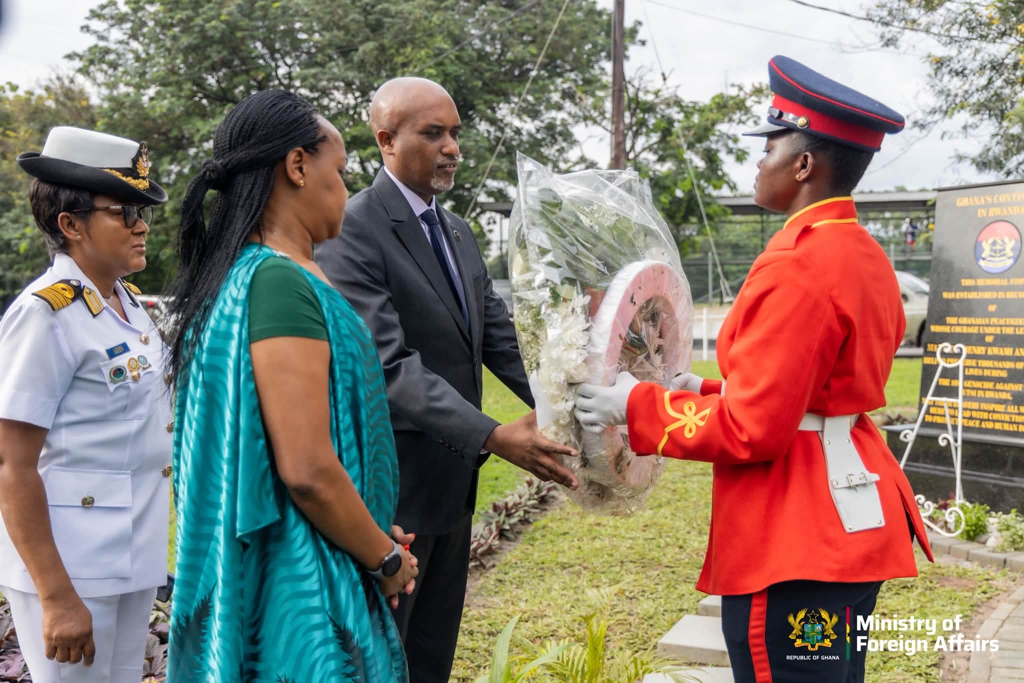 Hon. Samuel Okudzeto Ablakwa Joins Rwanda in Unveiling Monuments for Ghanaian Peacekeepers at Burma Camp