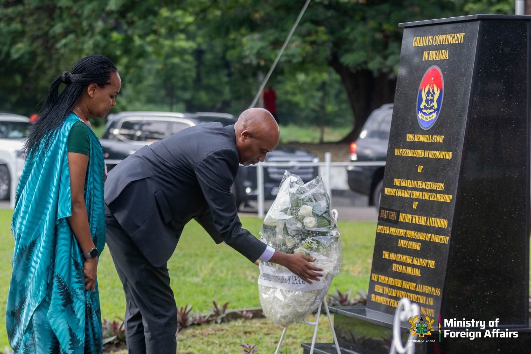 Hon. Samuel Okudzeto Ablakwa Joins Rwanda in Unveiling Monuments for Ghanaian Peacekeepers at Burma Camp