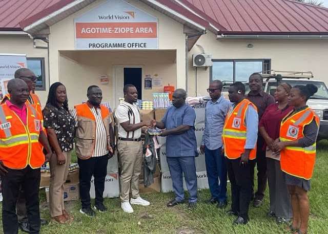 Hon. Charles Agbeve Receives Flood Relief Supplies from World Vision Ghana for Agotime-Ziope Communities