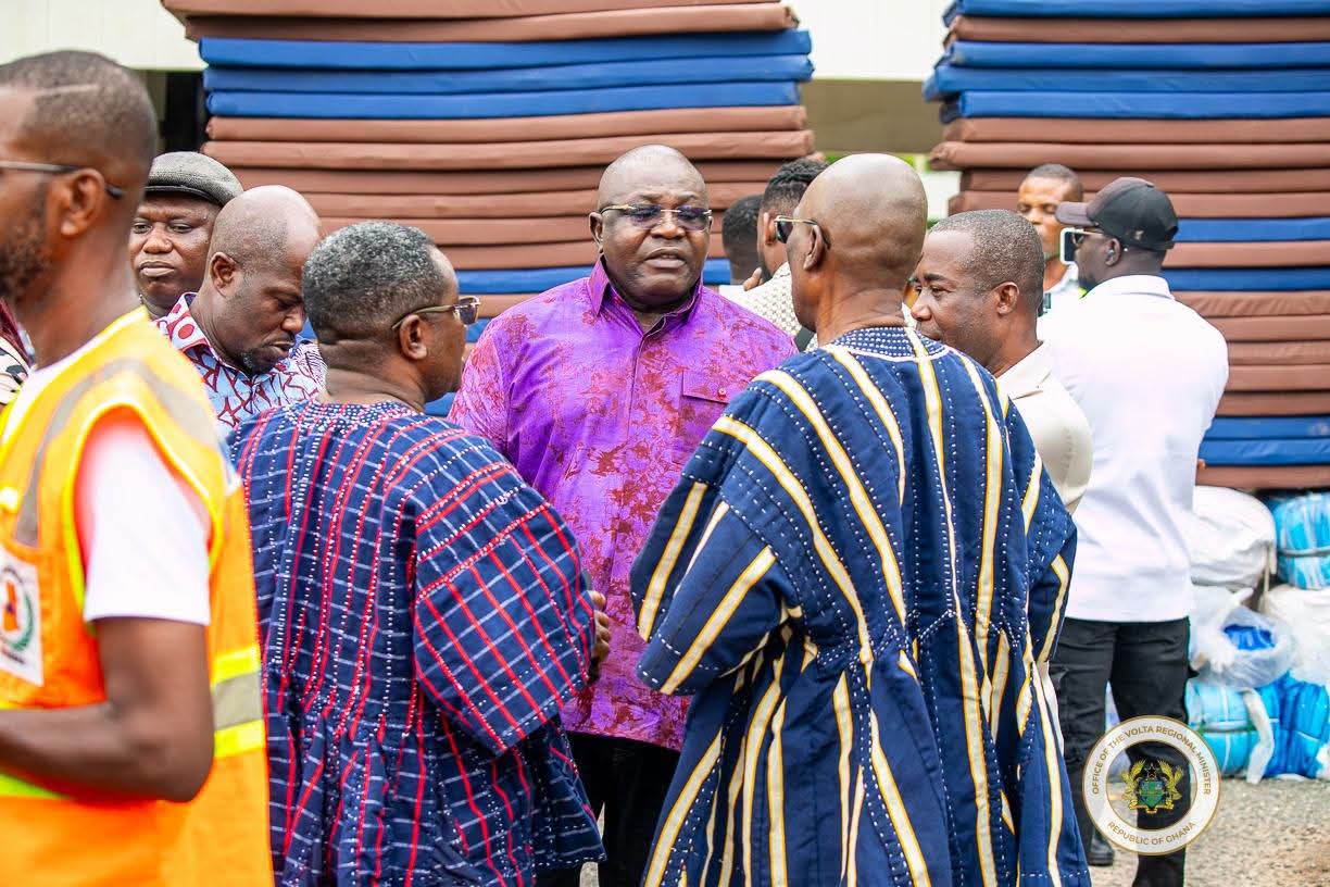 Volta Regional Minister Hands Over Flood Relief Items to 12 Affected Districts