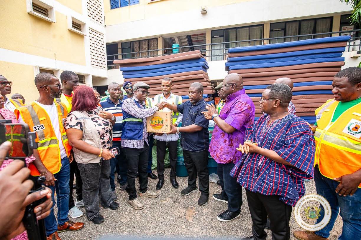 Volta Regional Minister Hands Over Flood Relief Items to 12 Affected Districts