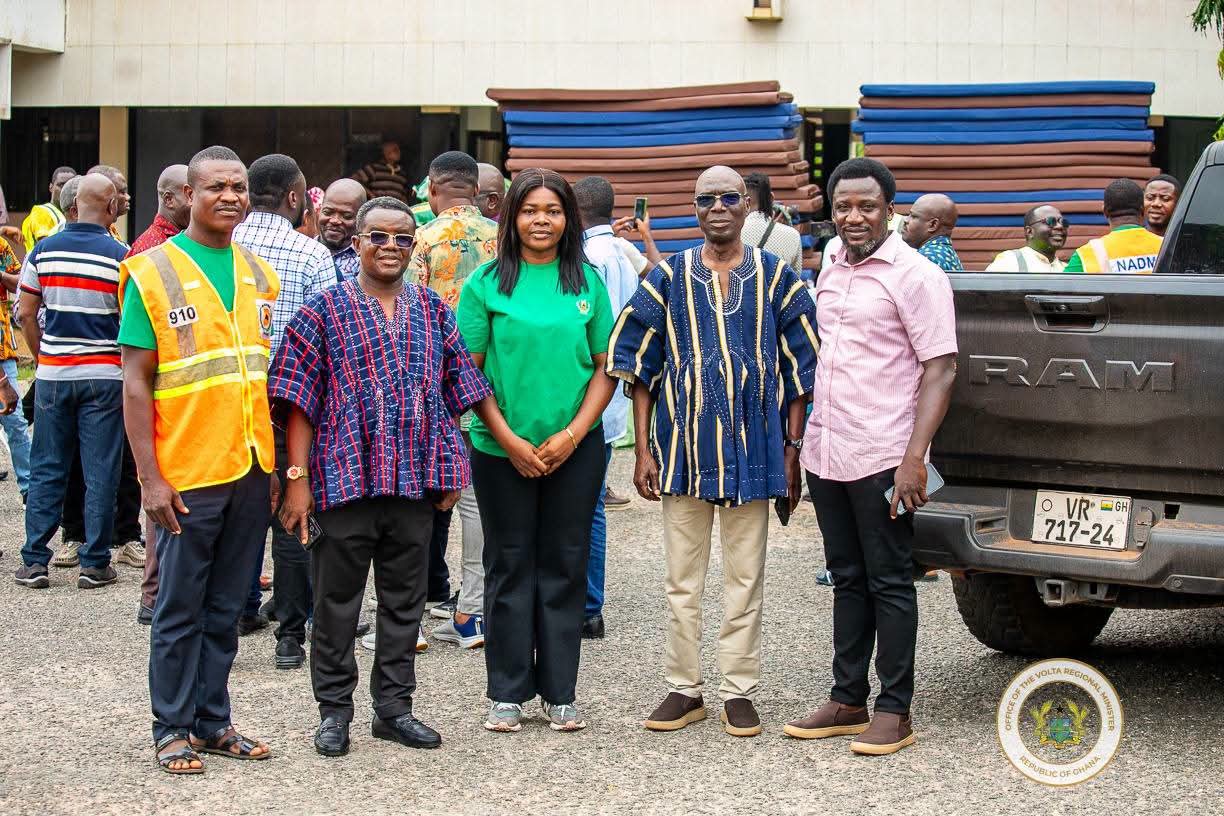 Volta Regional Minister Hands Over Flood Relief Items to 12 Affected Districts