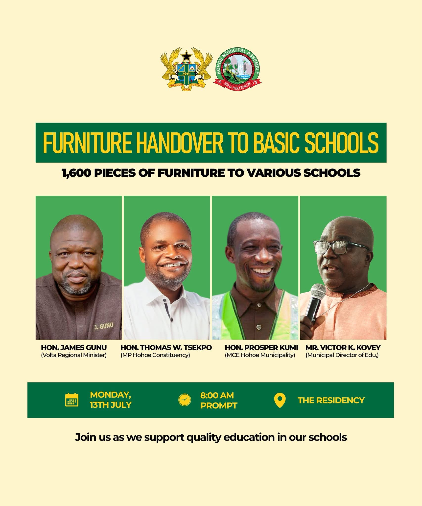 Hohoe Municipality to Handover Furniture to Basic Schools in the Area