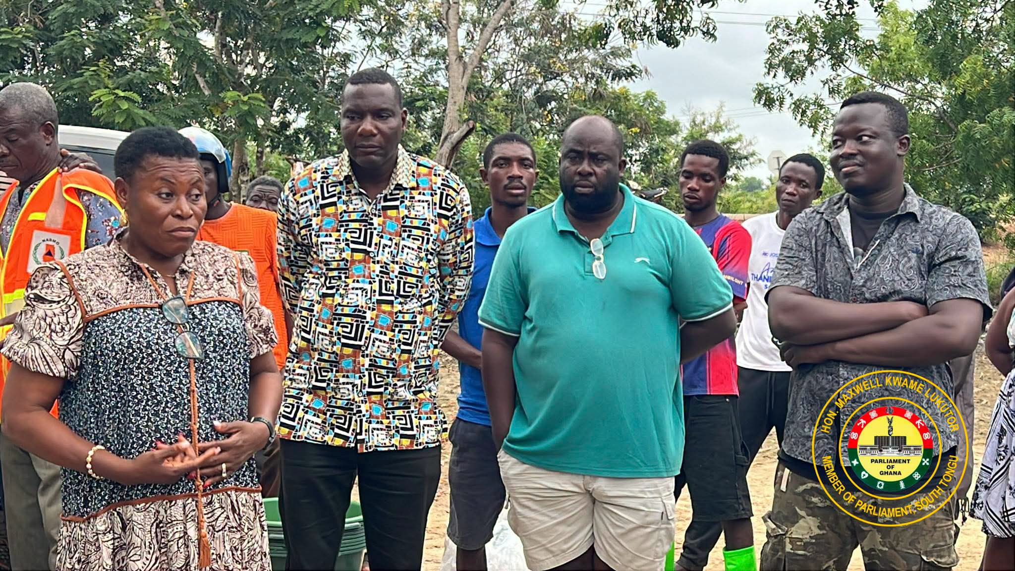 MP Maxwell Lukutor and DCE Victoria Dzeklo Jointly Deliver Urgent Relief Items to Flood Victims in SouthTongu