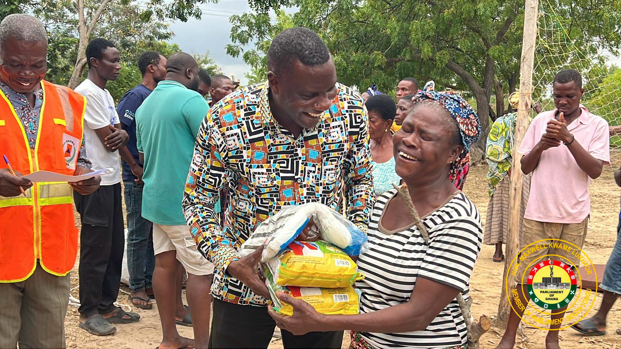 MP Maxwell Lukutor and DCE Victoria Dzeklo Jointly Deliver Urgent Relief Items to Flood Victims in SouthTongu