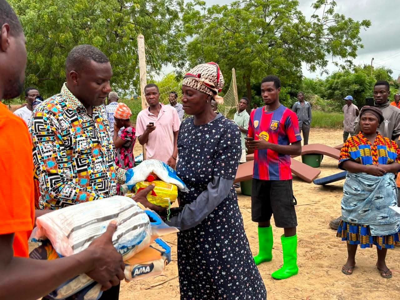 MP Maxwell Lukutor and DCE Victoria Dzeklo Jointly Deliver Urgent Relief Items to Flood Victims in SouthTongu
