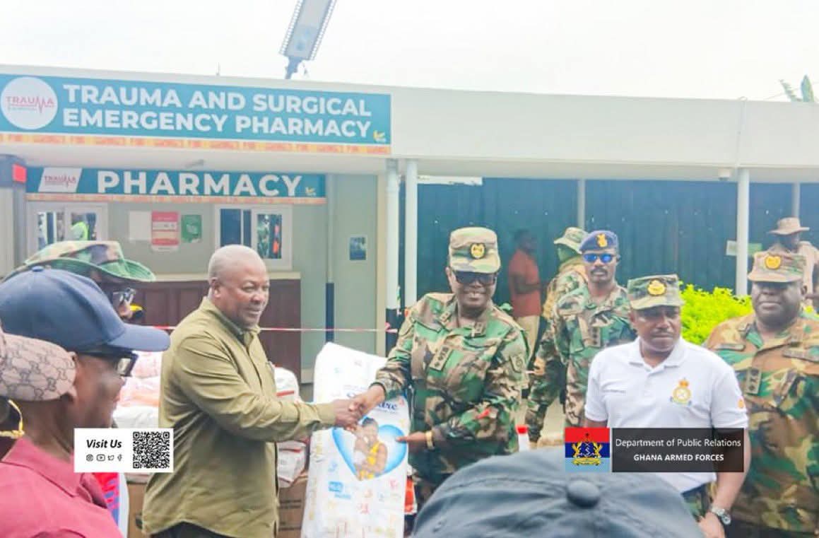 President John Dramani Mahama Donates Medical and Sanitation Supplies to 37 Military Hospital