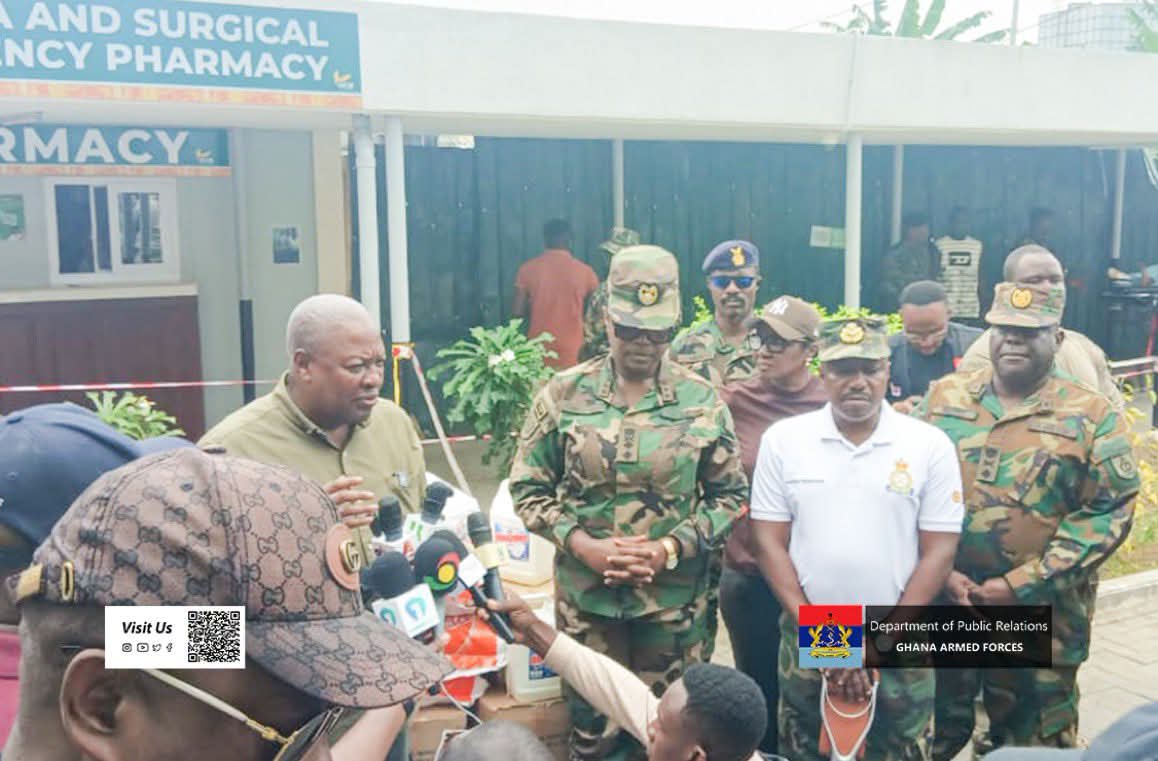 President John Dramani Mahama Donates Medical and Sanitation Supplies to 37 Military Hospital