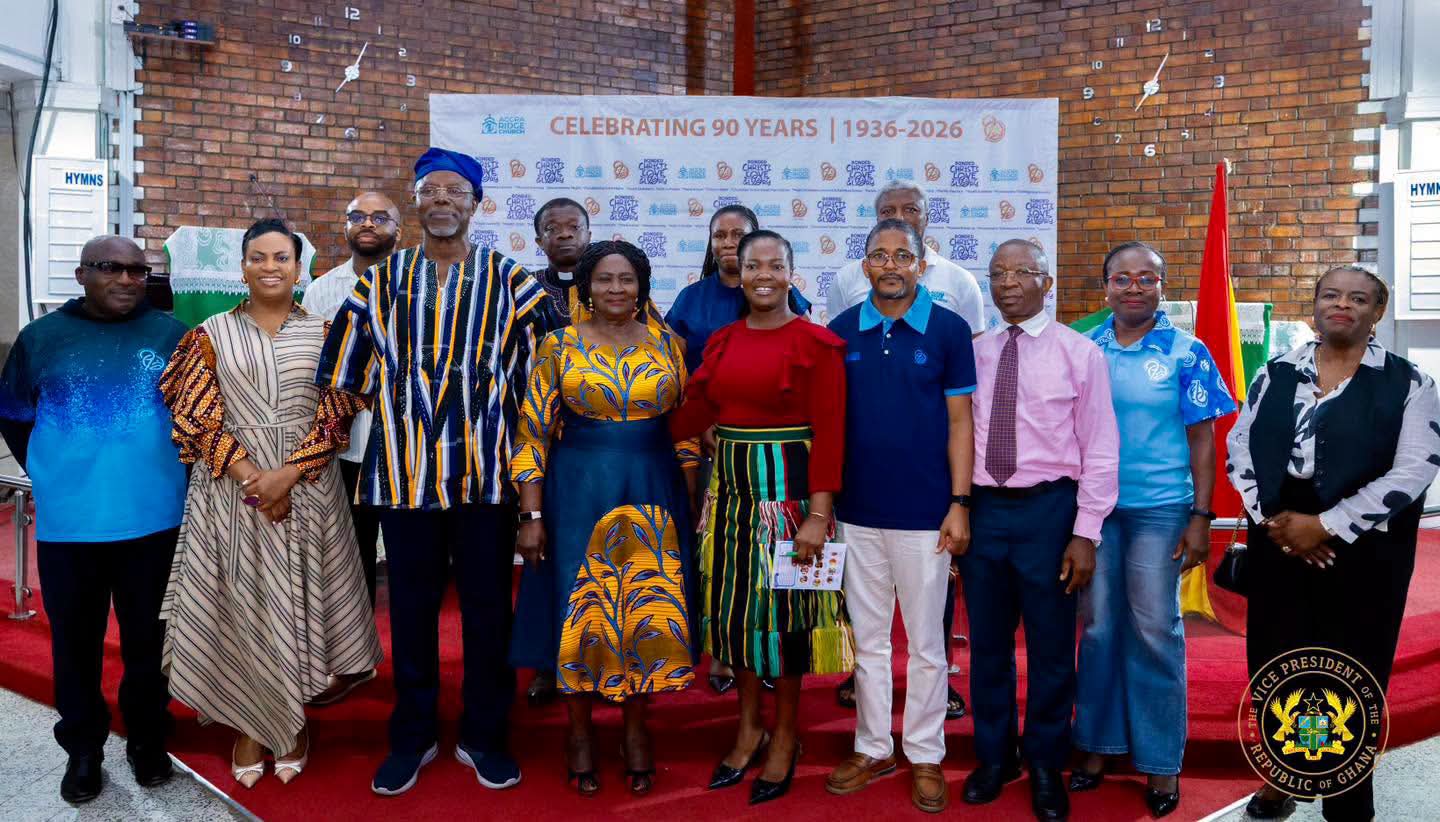 Vice President Opoku-Agyemang Urges Church-Government Collaboration for National Transformation at Accra Ridge Church’s 90th Anniversary