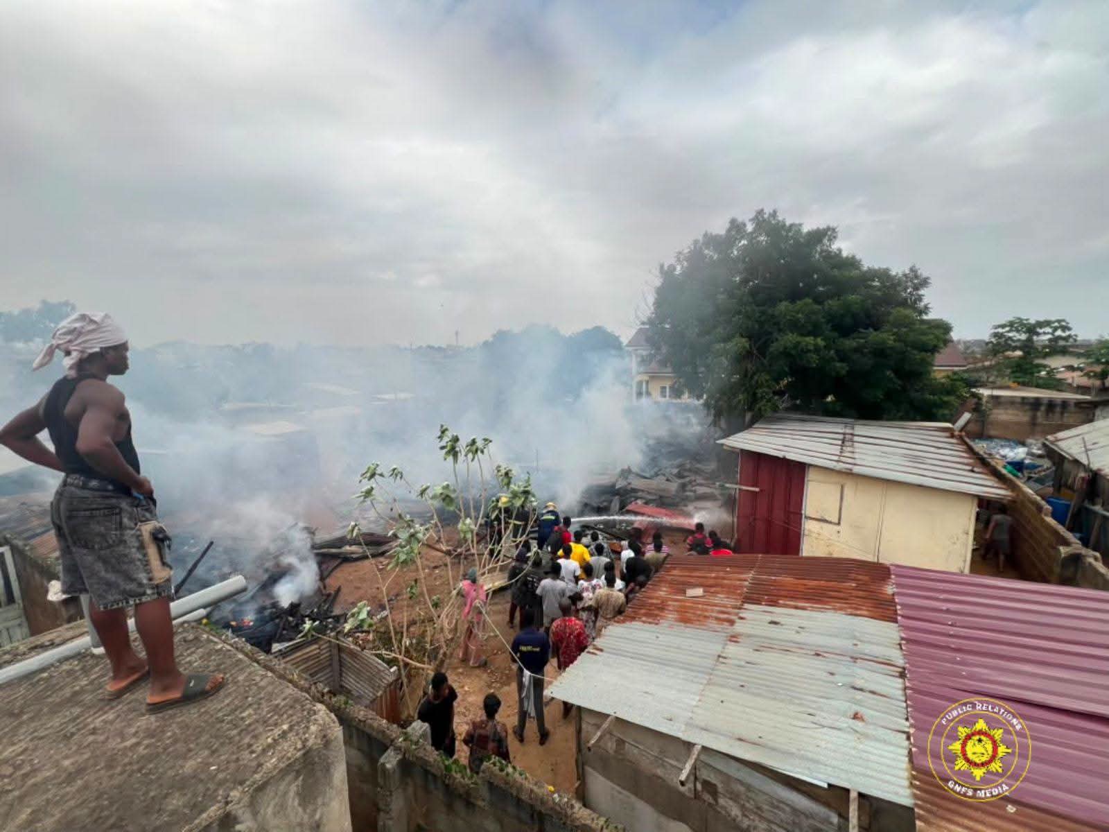 GNFS Crews Swiftly Contain Domestic Fire at Ofankor Near Roland Hotel