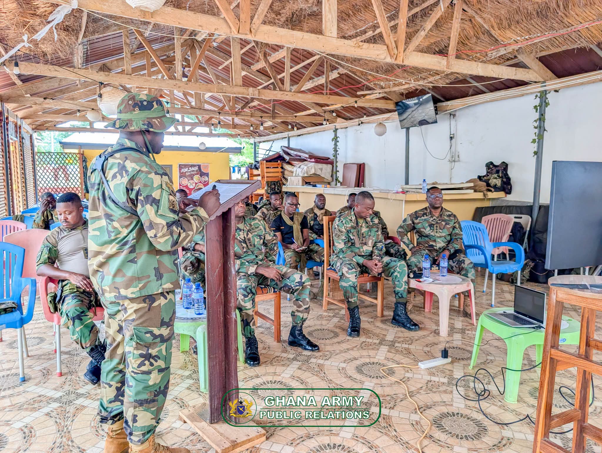 Senior Ghanaian Army Officers Boost Troop Morale During Working Visit to EX STARLIGHT STRETCH II