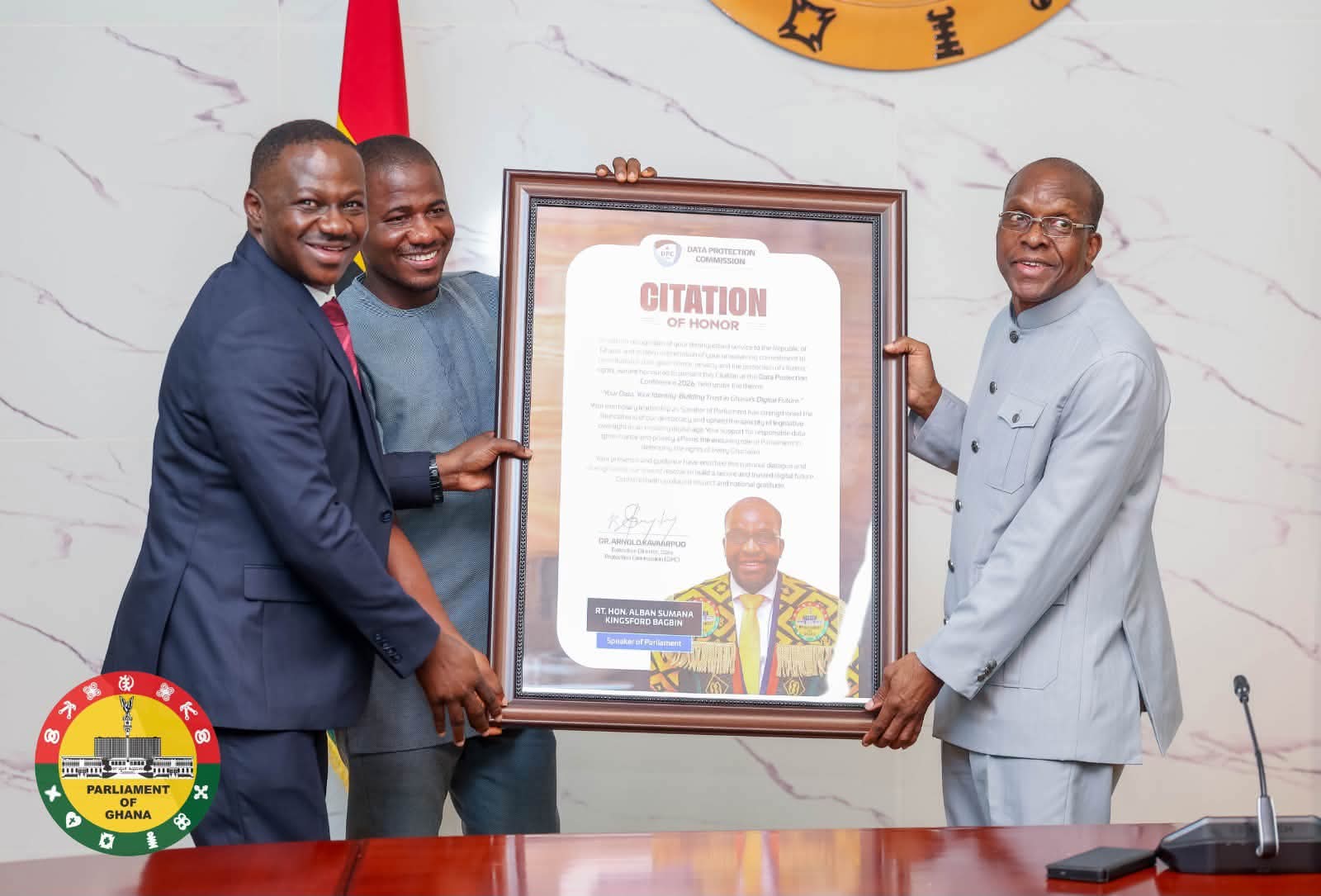 Data Protection Agency Delegation Pays Courtesy Call on Rt. Hon. Speaker of Parliament