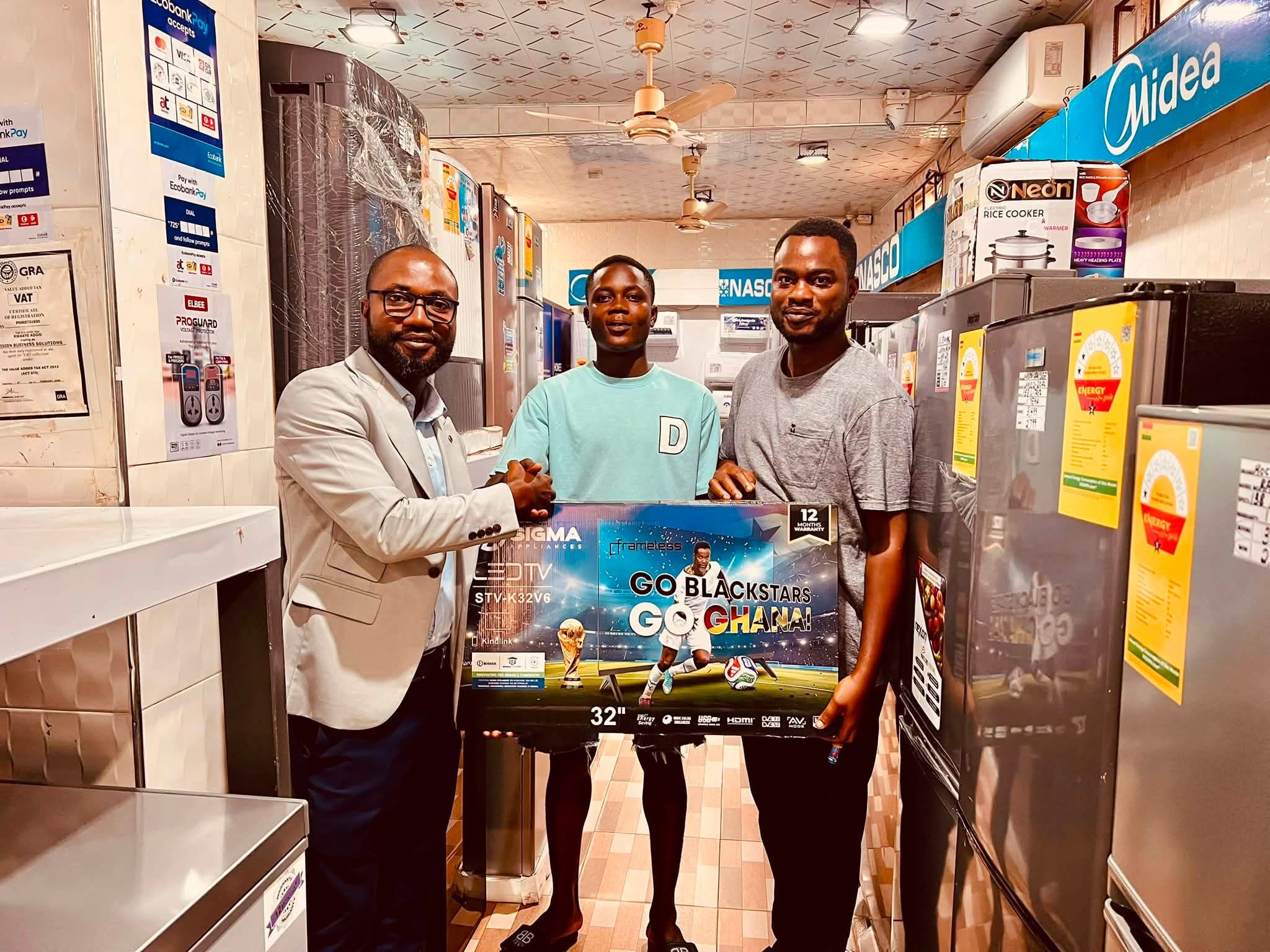 Victory 96.1 FM Rewards Predict and Win Champion with Brand-New Television