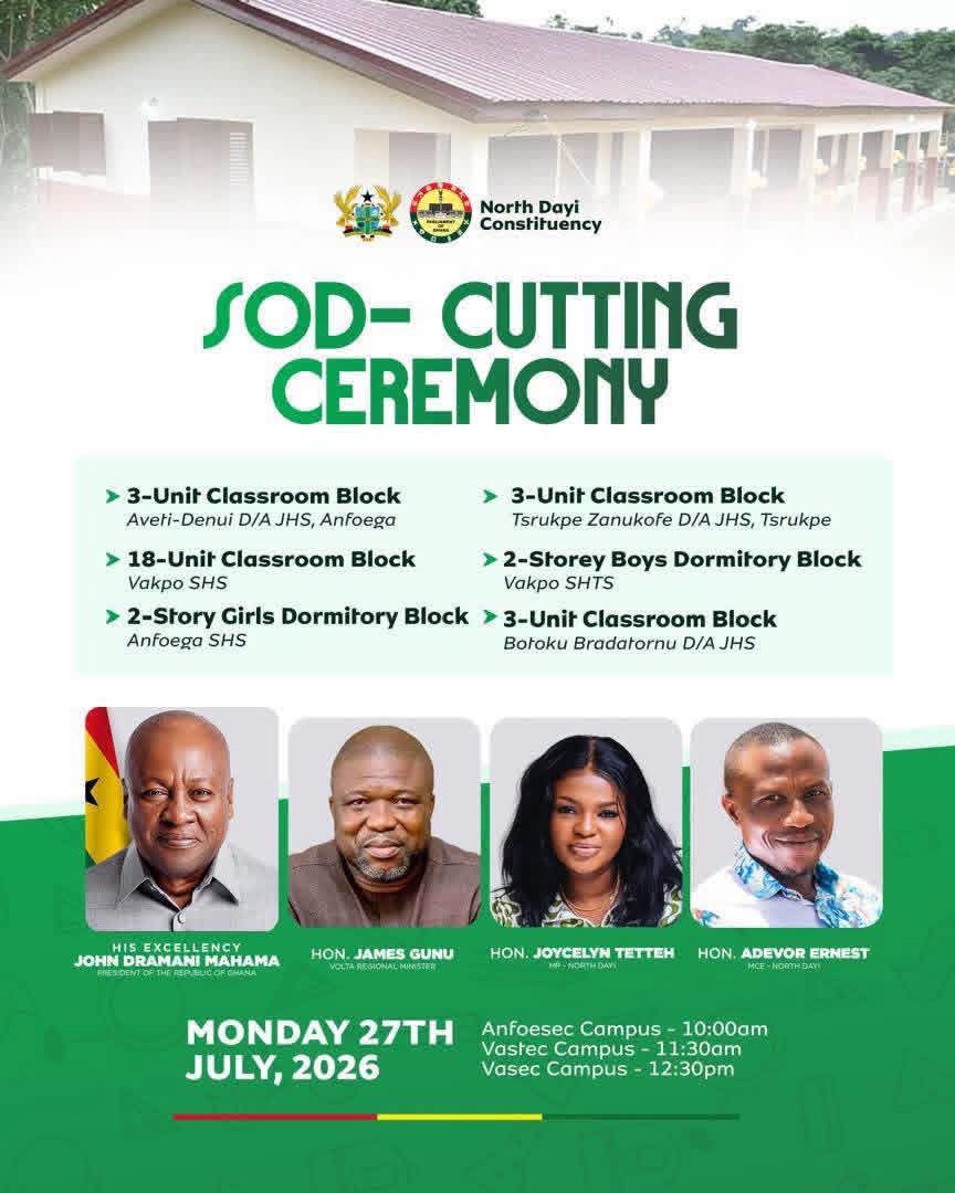 North Dayi to Host Major Sod-Cutting Ceremony for Educational Infrastructure projects