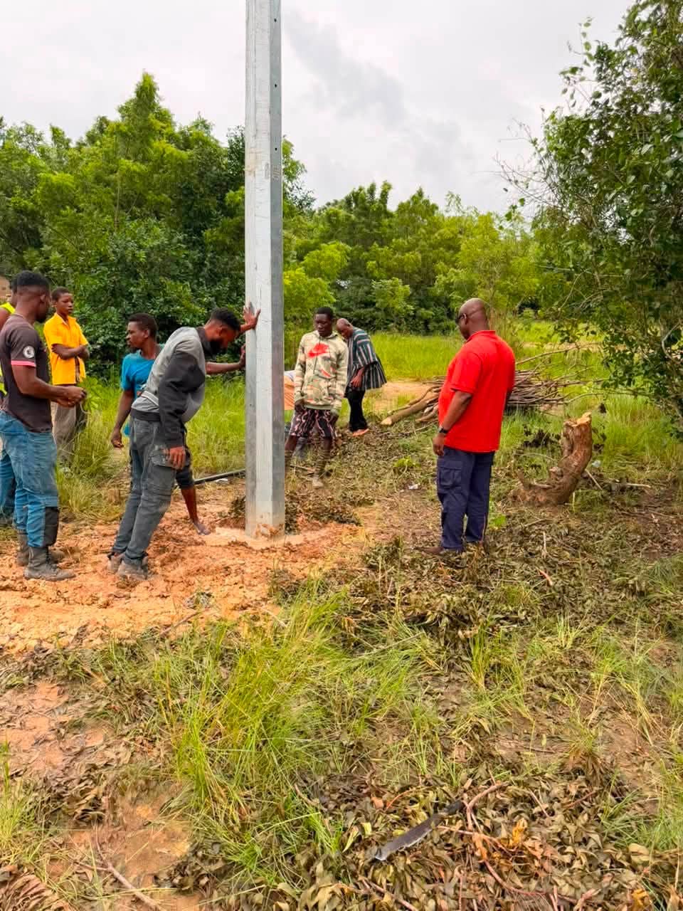 Central Tongu MP Joins Residents as They Hit Field to Address Damaged Electricity Poles in Affected Communities.