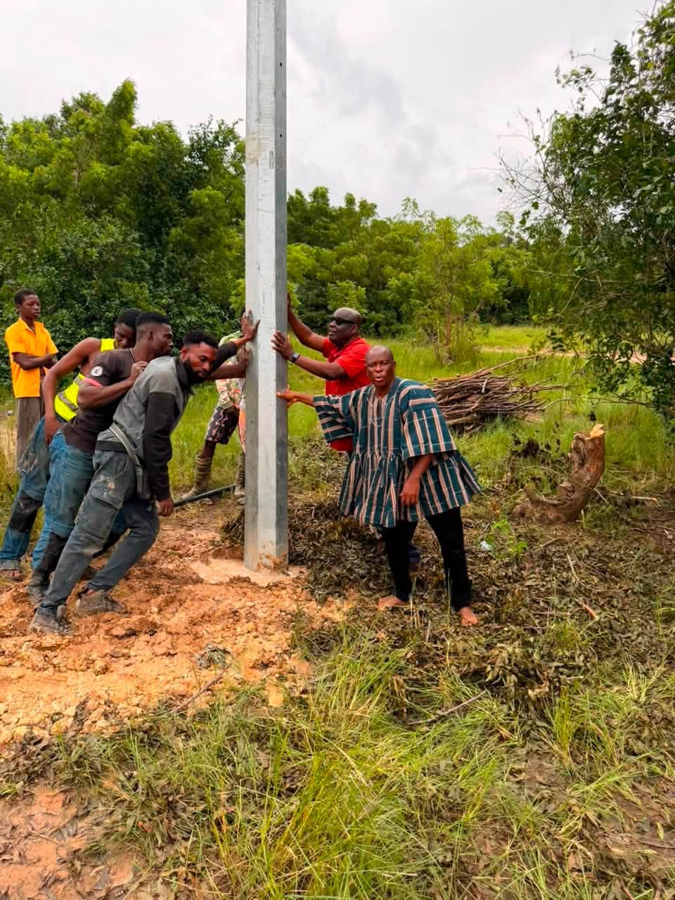 Central Tongu MP Joins Residents as They Hit Field to Address Damaged Electricity Poles in Affected Communities.