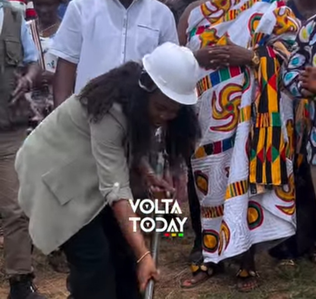 North Dayi MP Hon. Joycelyn Tetteh Cuts Sod For The Commencement of an 18-Unit Classroom Block For Vakpo Senior High School