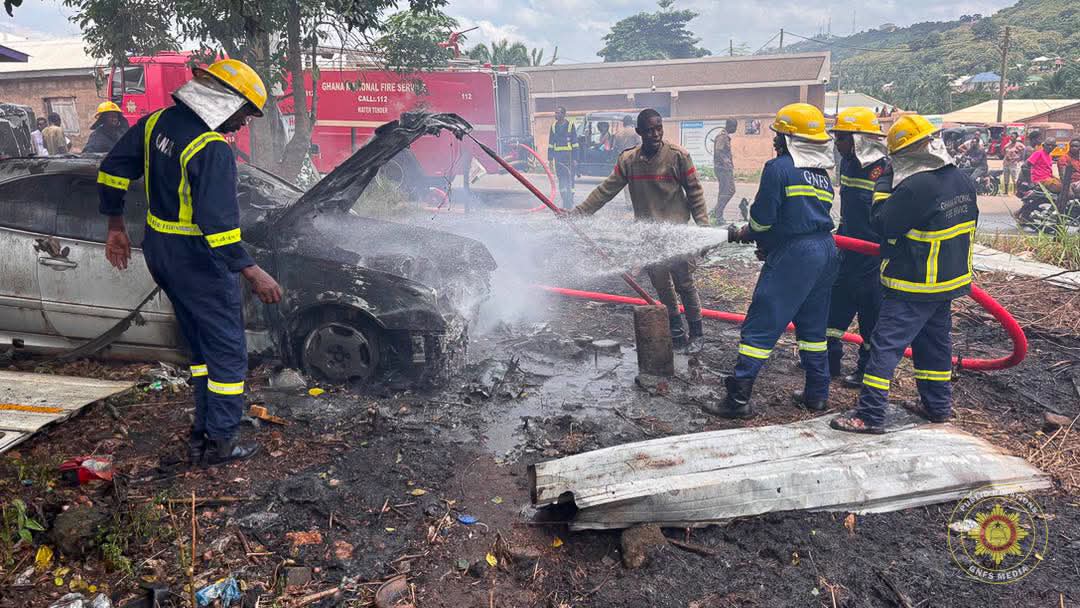 Swift GNFS Response Averts Major Disaster as Fire Breaks Out at Ho Mechaniv Shop