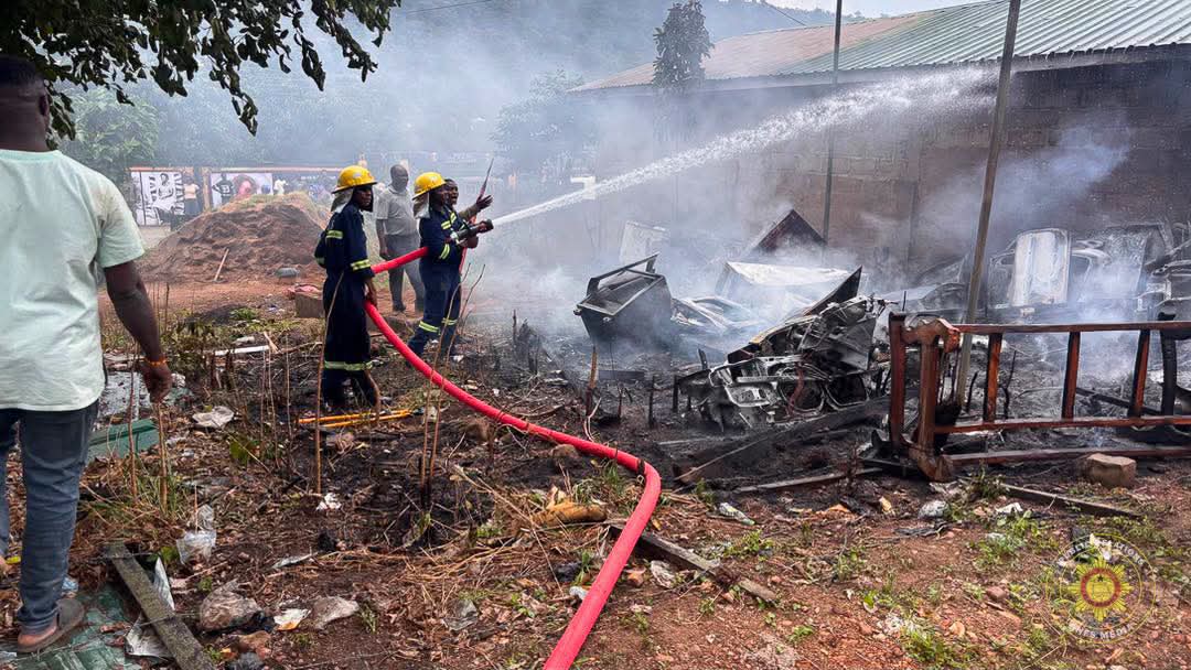 Swift GNFS Response Averts Major Disaster as Fire Breaks Out at Ho Mechaniv Shop