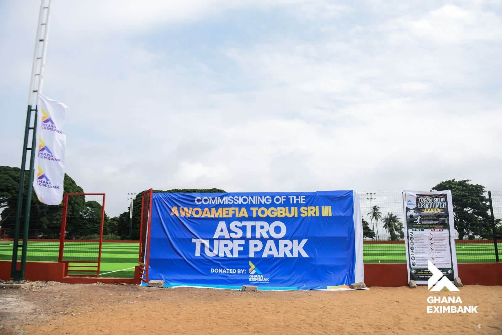 Ghana EXIM Bank Officially Opens Newly Completed Astro Turf at Hogbe Park in Anloga