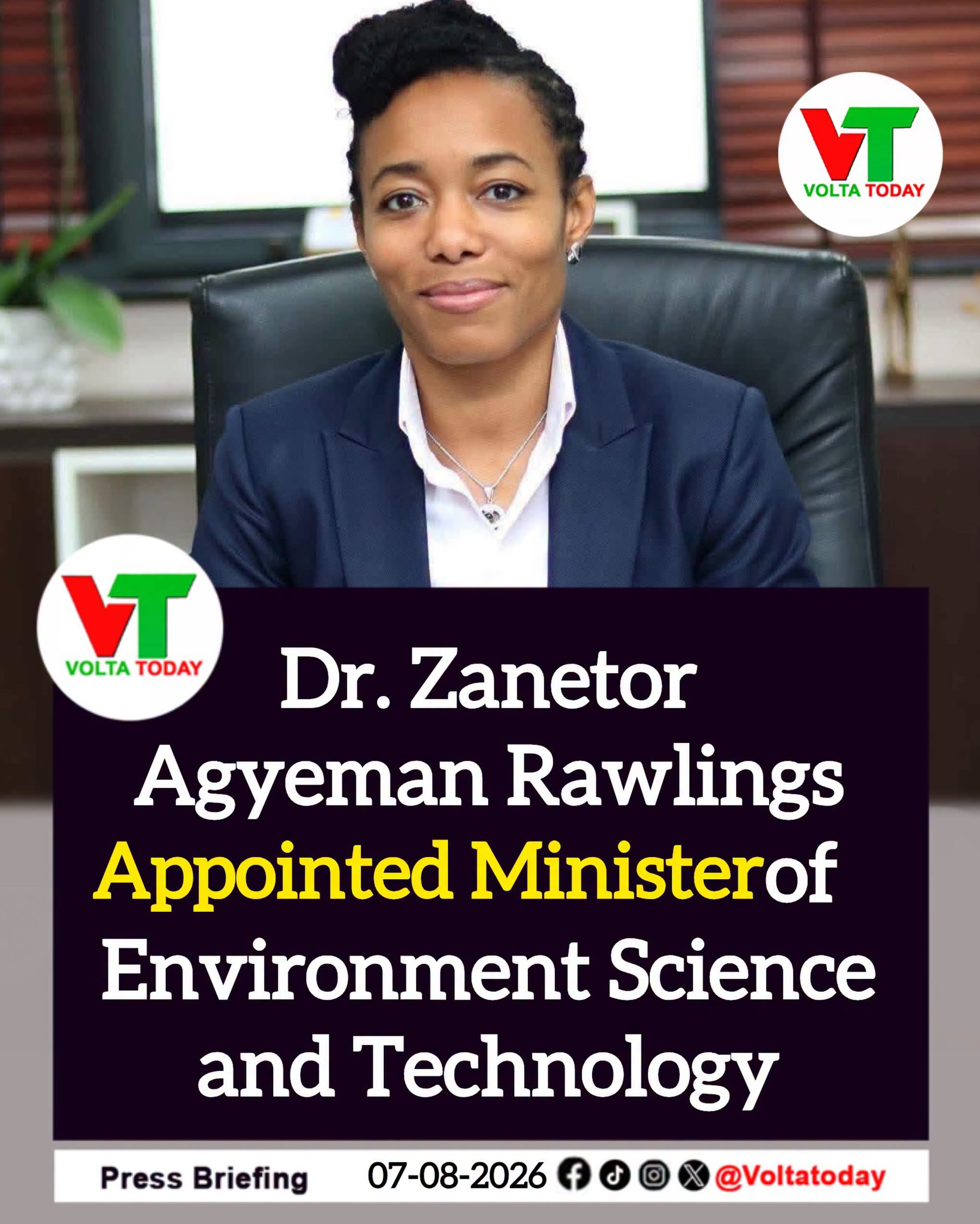 Dr. Zanetor Agyemang Rawlings Appointed Minister of Environment Science and Technology