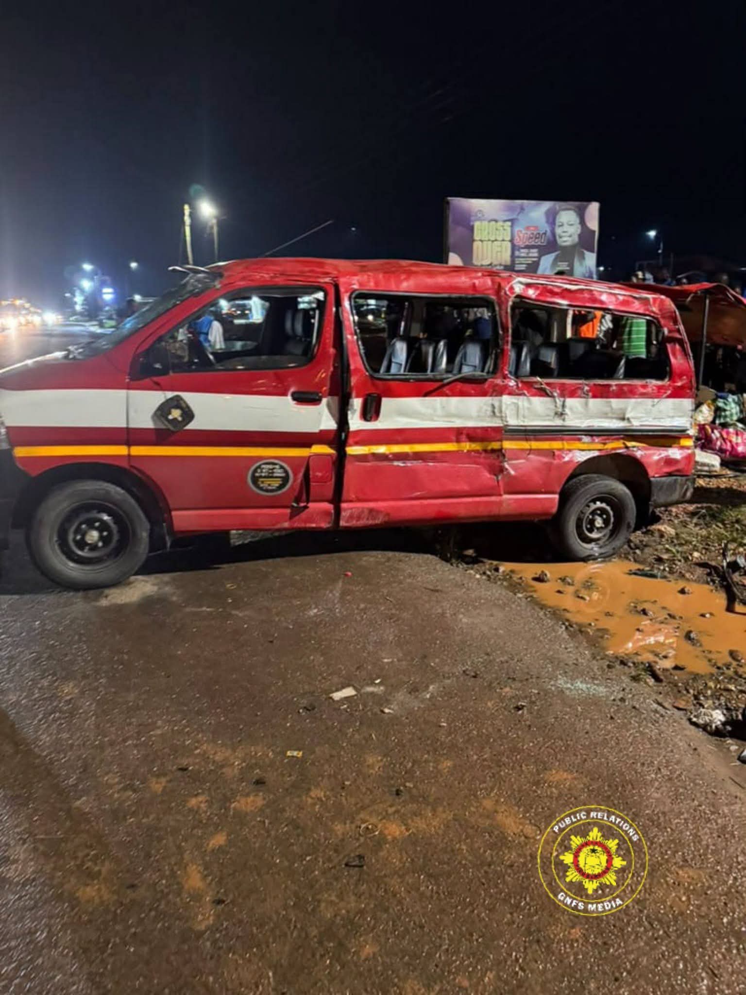 Over 14 Persons Injured, 1 Dead in a Road Crash on Accra-Kumasi Highway Near Bunso