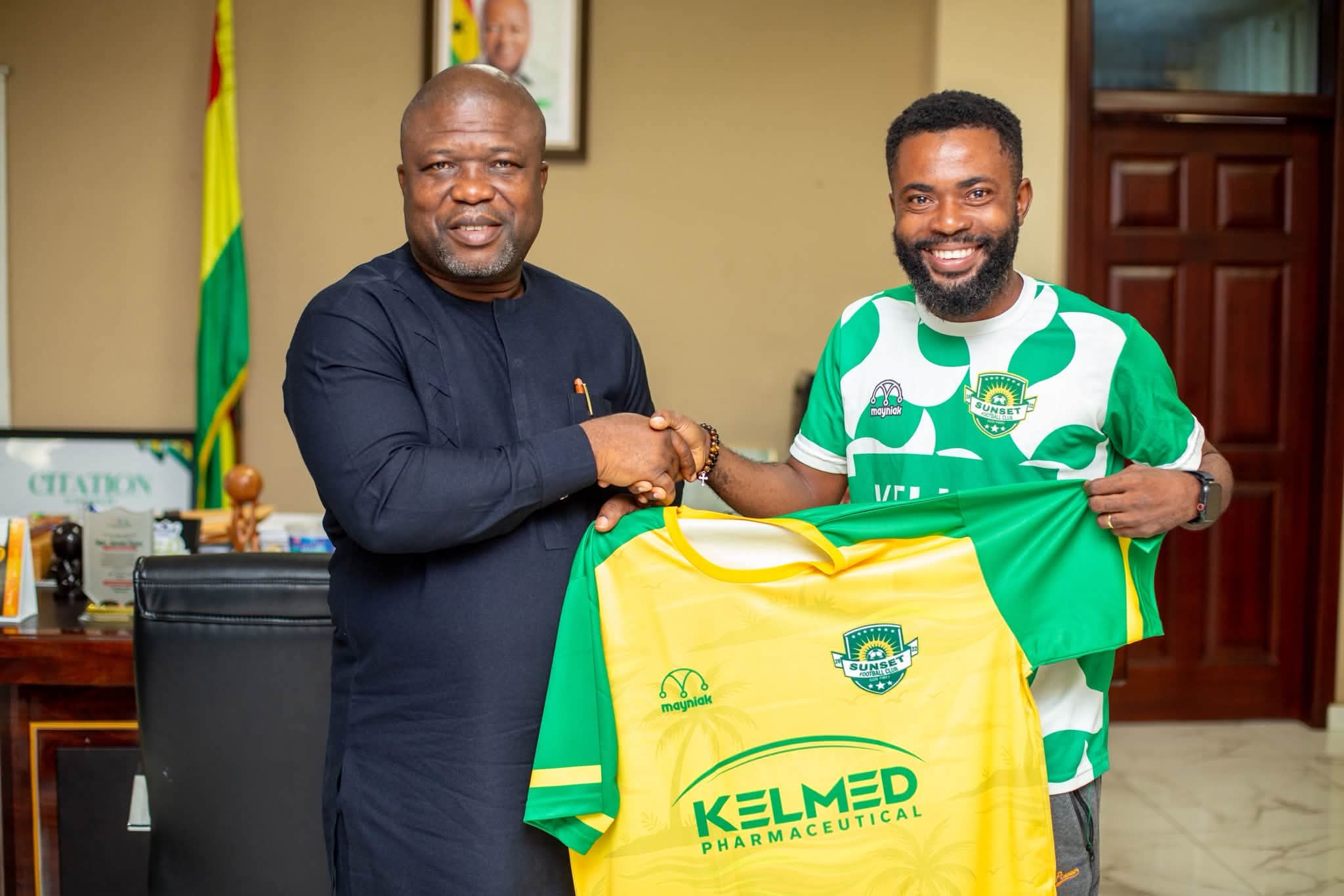 Volta Regional Minister Receives Delegation from Division Two Side, Sunset Football Club