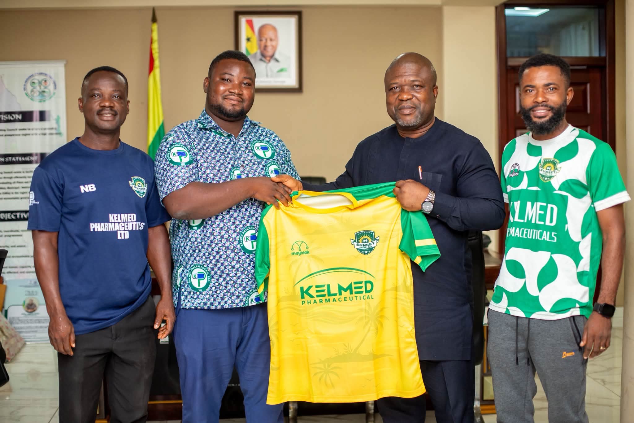 Volta Regional Minister Receives Delegation from Division Two Side, Sunset Football Club