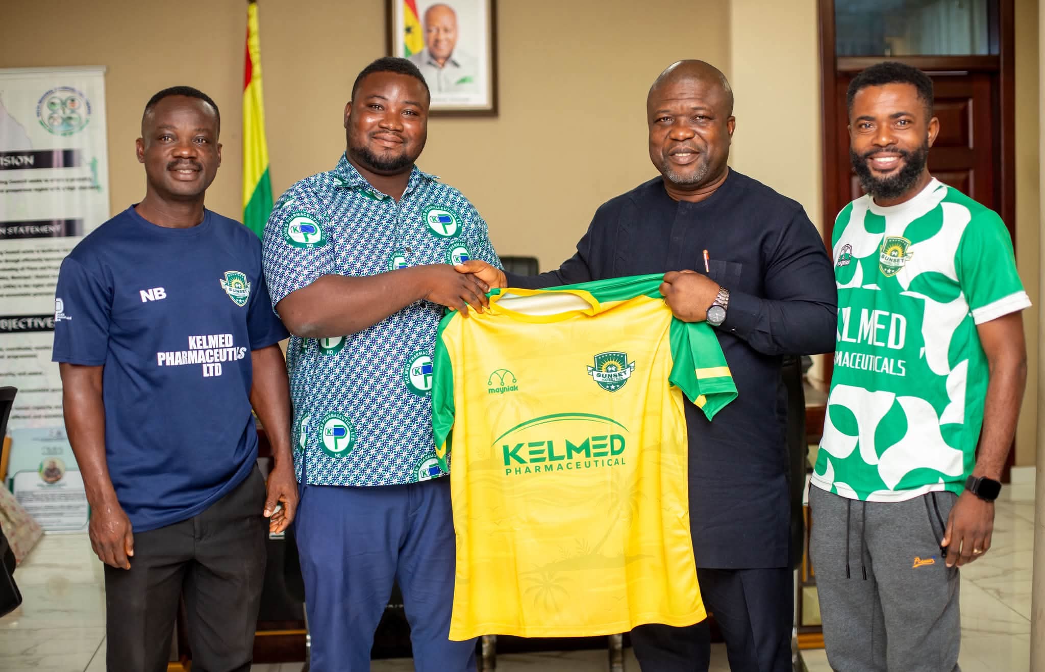 Volta Regional Minister Receives Delegation from Division Two Side, Sunset Football Club
