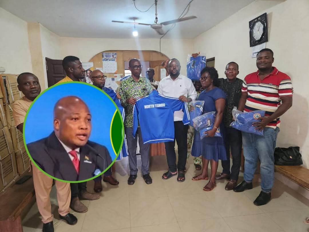Hon. Okudzeto Donates Branded Kits to North Tongu Athletes Ahead of Basic School Sports Tournament