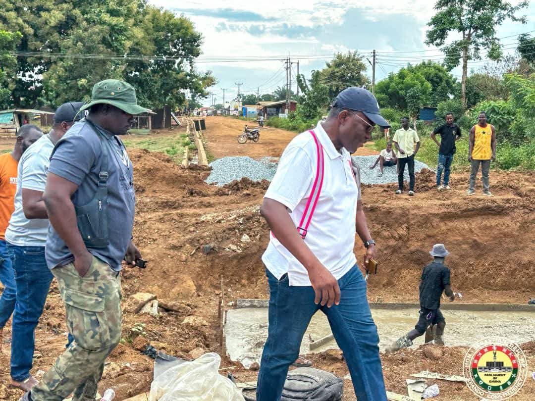 Hon. Sebastian Deh Inspects Key Road Construction Projects Across Kpando