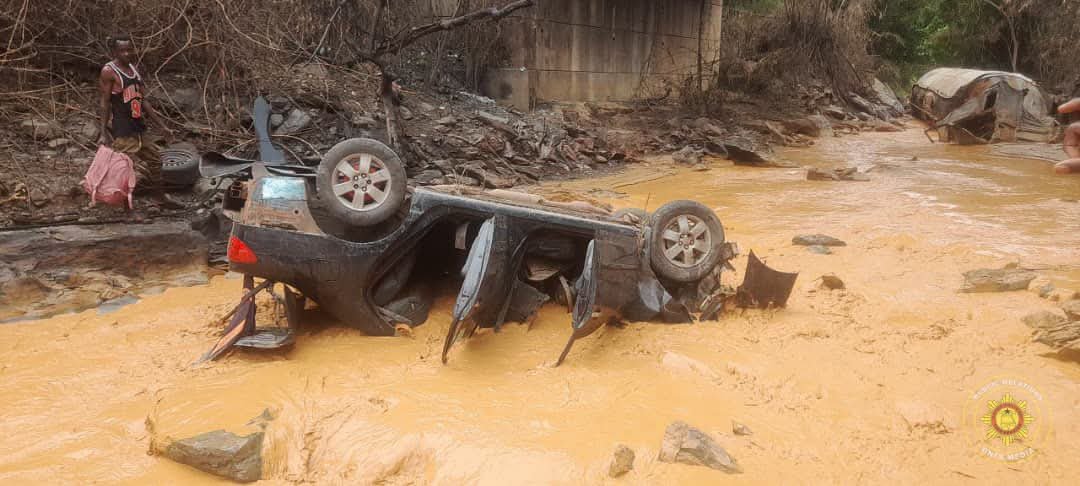 Six Hospitalized After Car Plunges Into Birim River Along Accra-Kumasi Highway