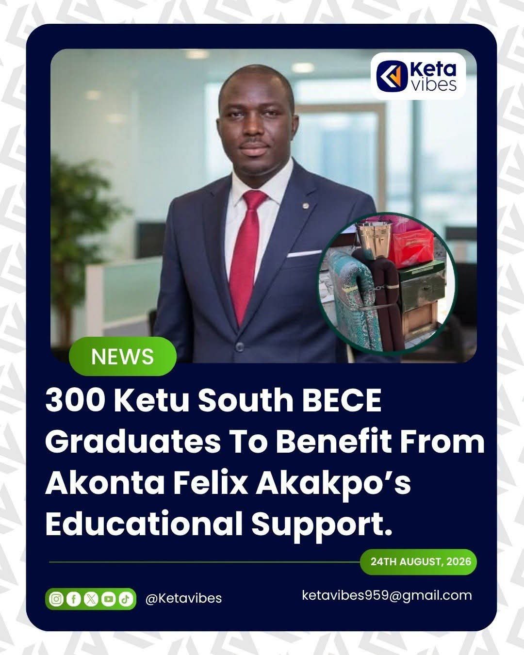 300 Ketu South BECE Graduates to Receive Senior High School Supplies from Torgbui Tenuvi II