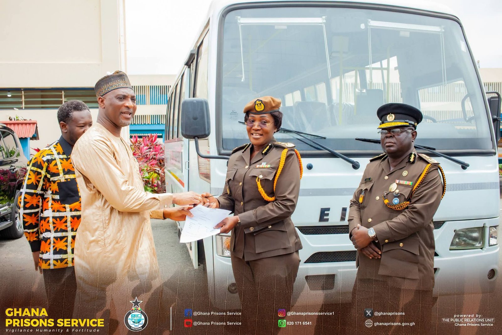 President Mahama Donates 33-Seater Bus to Ghana Prisons Service to Boost Operations