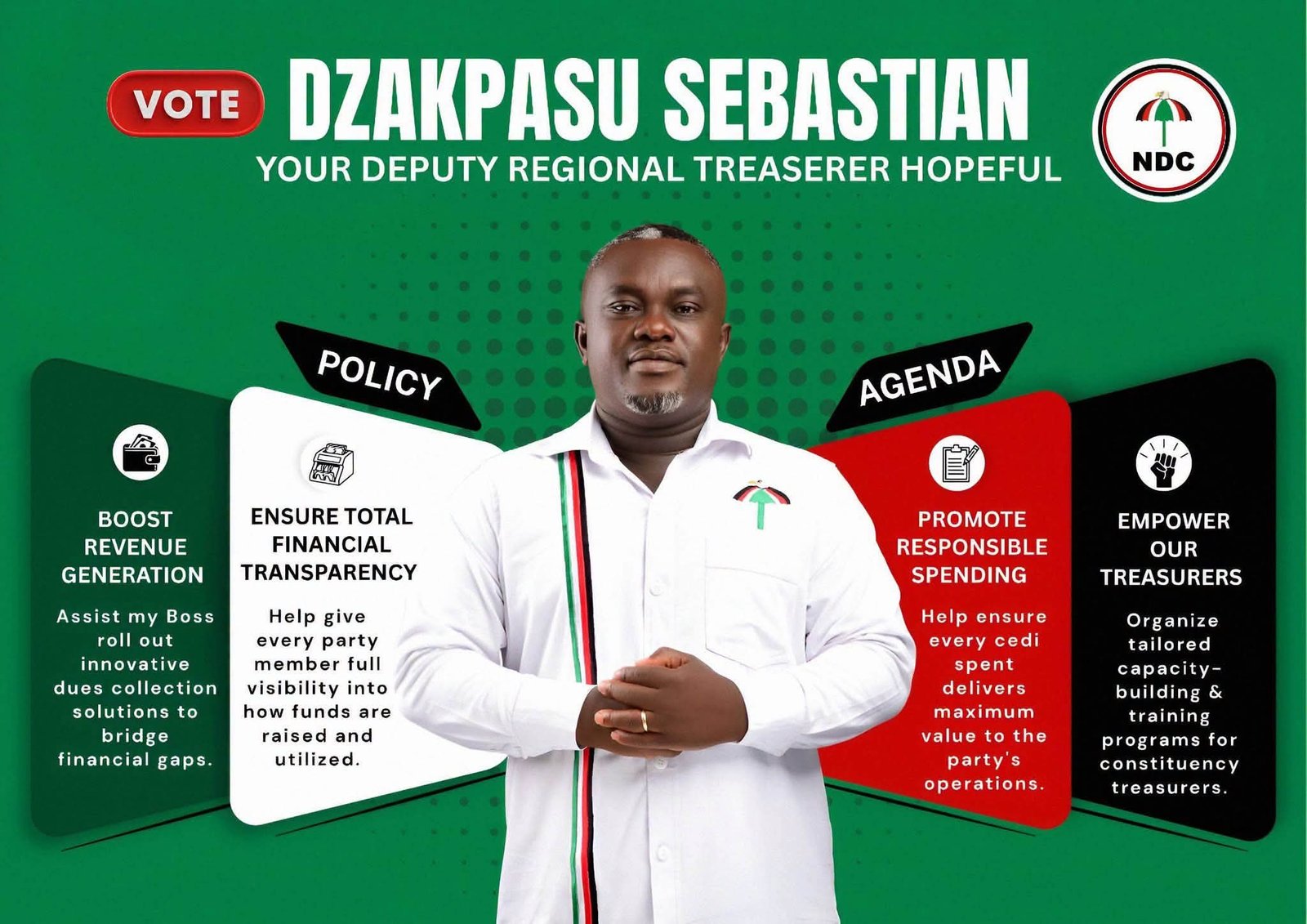Sebastian Dzakpasu Outlines Strategic Plan for Robust NDC Financial Governance in Volta Region