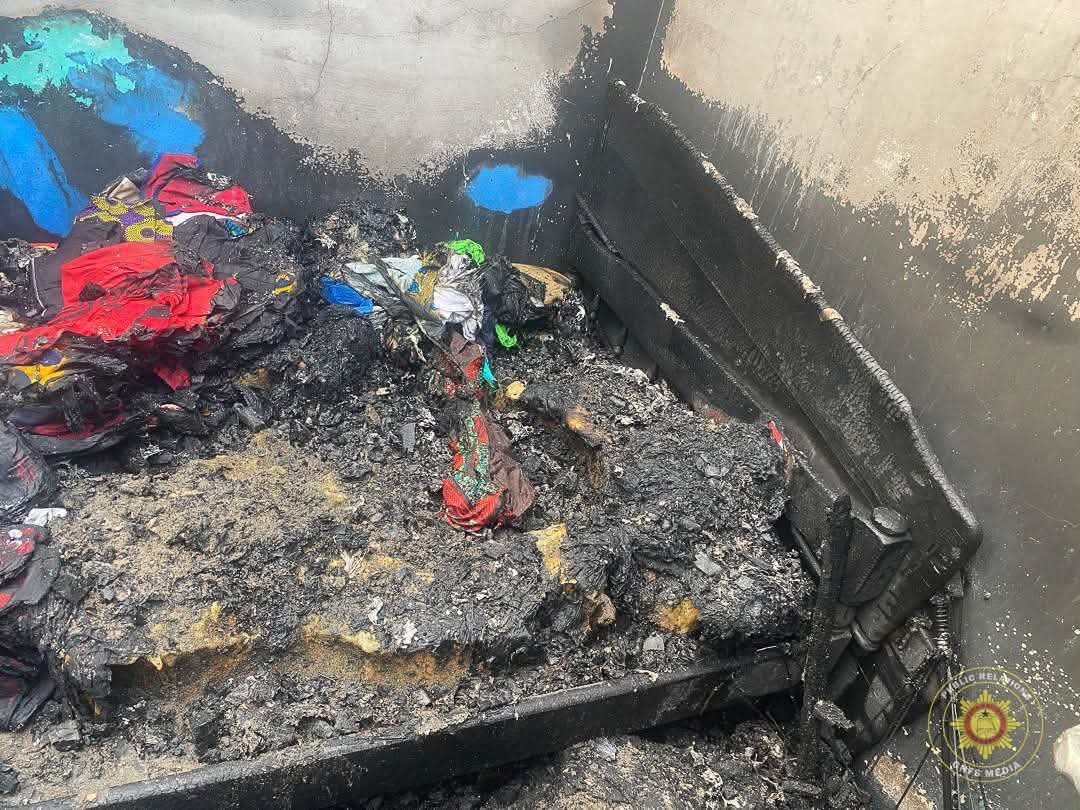 GNFS Crew Prevents Massive Disaster as Fire Hits Compound House in Asokore