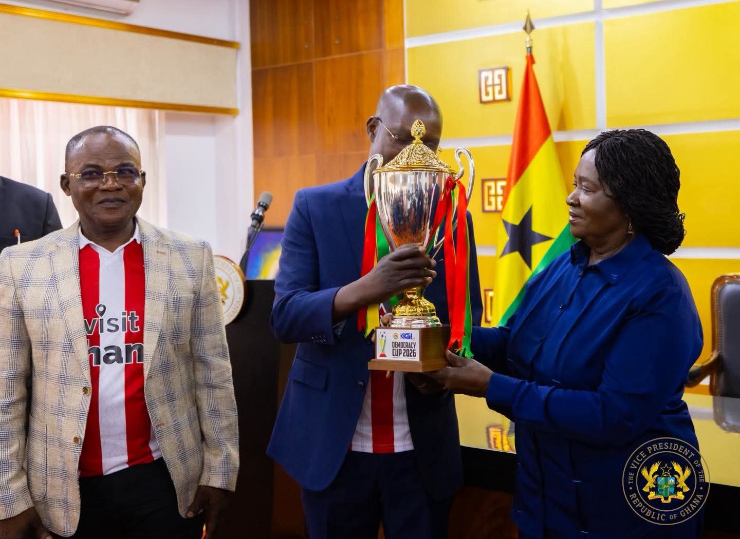 Ghana’s Democracy Cup Presented to Vice President Opoku-Agyemang at Jubilee House
