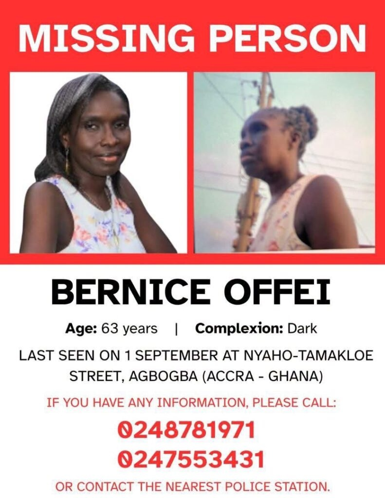Gospel Musician Bernice Offei Goes Missing-Family Appeals for Public Help