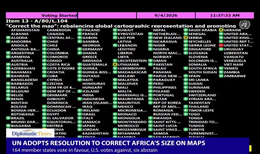 UN General Assembly Backs Call for True Representation of Africa Map