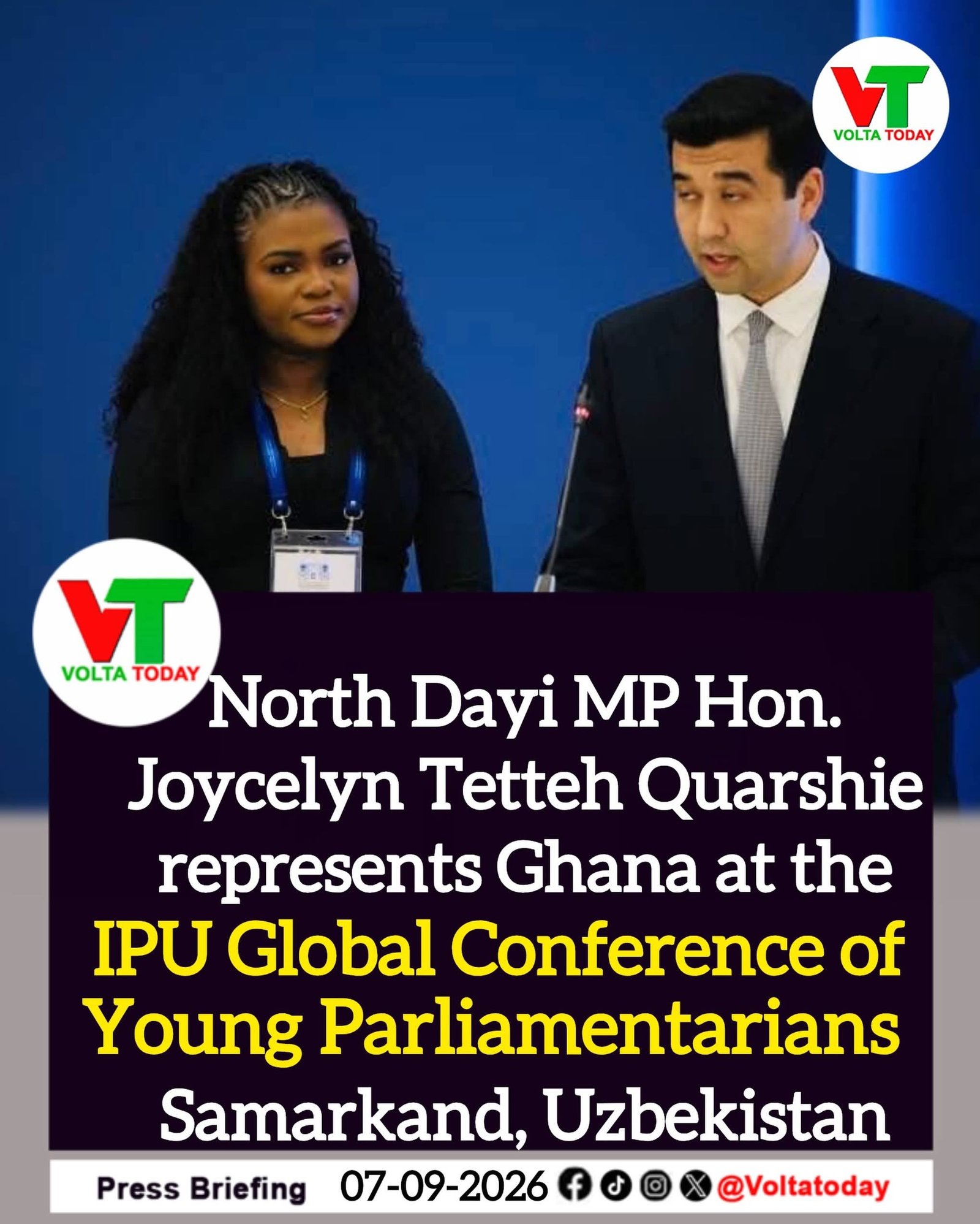 North Dayi MP Hon Joycelyn Quarshie Tetteh Selected to Represent Ghana at IPU Conference in Uzbekistan