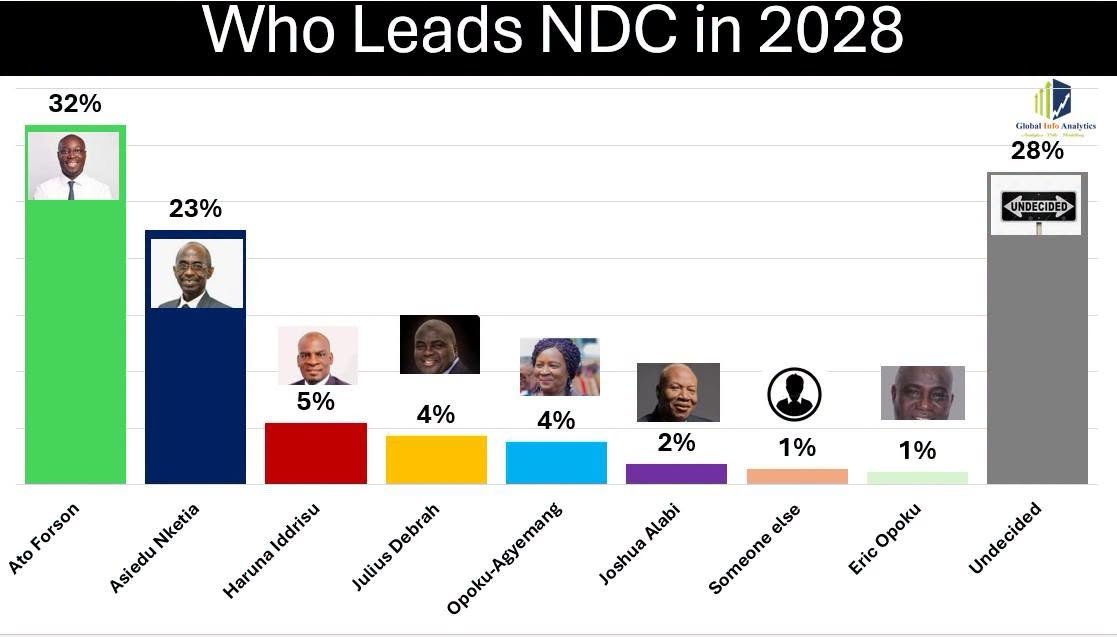 Dr. Cassiel Ato Forson Leads New Global InfoAnalytics Survey for NDC 2028 Flagbearer Race