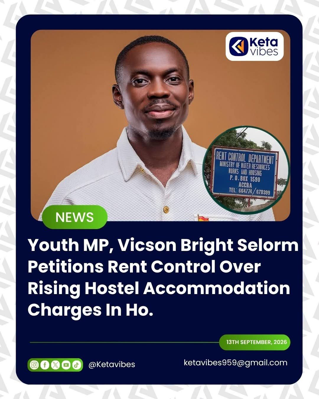 Youth MP Petitions Rent Control Over Rising Hostel Charges in Ho